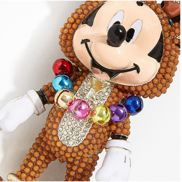 BaubleBar Disney Mickey Mouse Keychain Brown Reindeer Christmas Holiday New - Picture 4 of 5